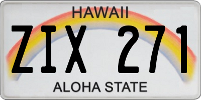 HI license plate ZIX271