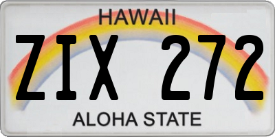 HI license plate ZIX272