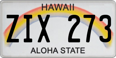 HI license plate ZIX273
