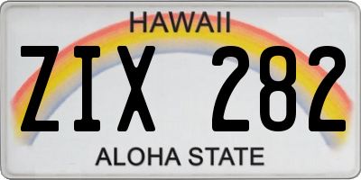 HI license plate ZIX282