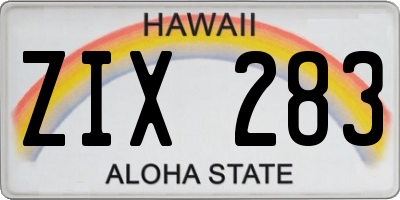 HI license plate ZIX283