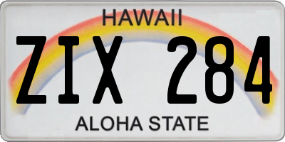 HI license plate ZIX284