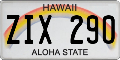 HI license plate ZIX290