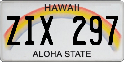 HI license plate ZIX297