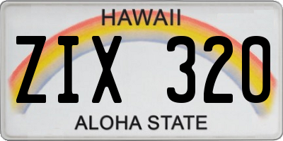 HI license plate ZIX320