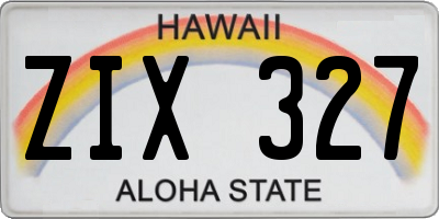 HI license plate ZIX327