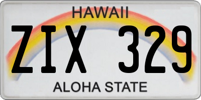 HI license plate ZIX329