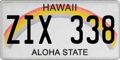 HI license plate ZIX338