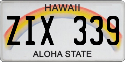 HI license plate ZIX339