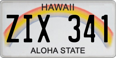 HI license plate ZIX341