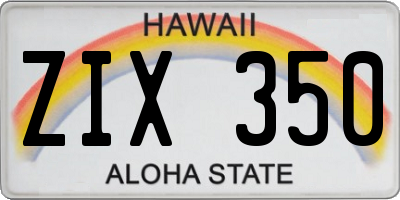 HI license plate ZIX350