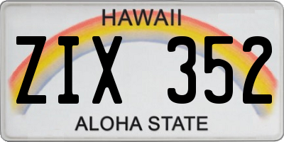 HI license plate ZIX352