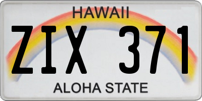 HI license plate ZIX371