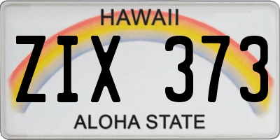 HI license plate ZIX373
