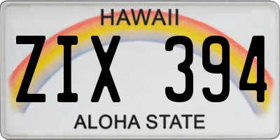 HI license plate ZIX394