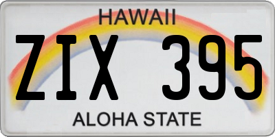 HI license plate ZIX395