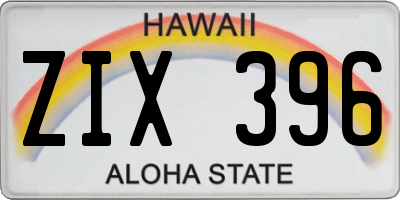 HI license plate ZIX396