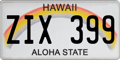 HI license plate ZIX399