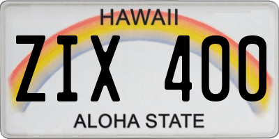 HI license plate ZIX400