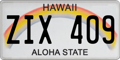 HI license plate ZIX409
