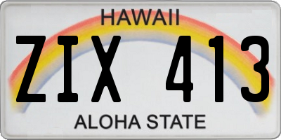 HI license plate ZIX413