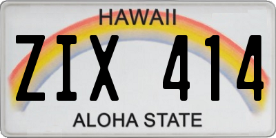 HI license plate ZIX414