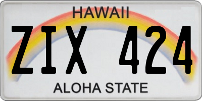 HI license plate ZIX424