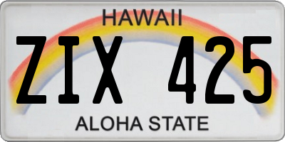HI license plate ZIX425