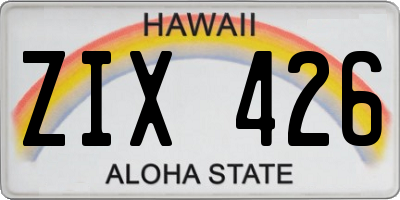 HI license plate ZIX426