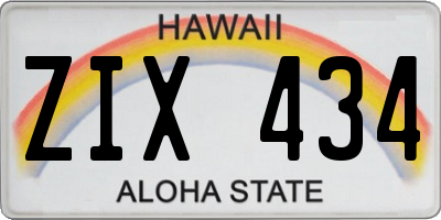 HI license plate ZIX434