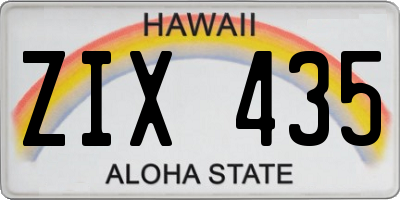 HI license plate ZIX435