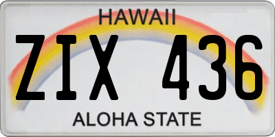 HI license plate ZIX436