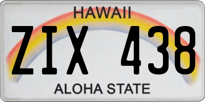 HI license plate ZIX438
