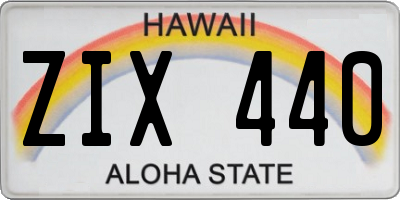 HI license plate ZIX440
