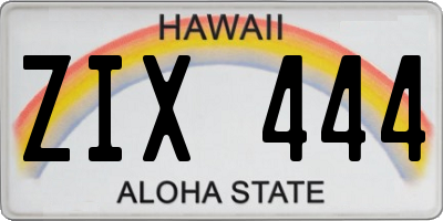 HI license plate ZIX444