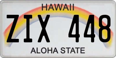 HI license plate ZIX448