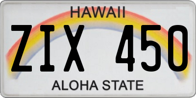 HI license plate ZIX450