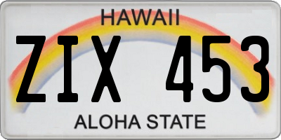 HI license plate ZIX453