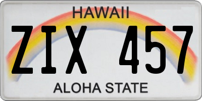 HI license plate ZIX457