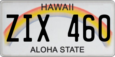 HI license plate ZIX460