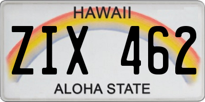 HI license plate ZIX462