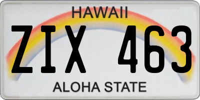 HI license plate ZIX463