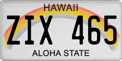 HI license plate ZIX465