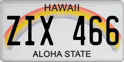 HI license plate ZIX466