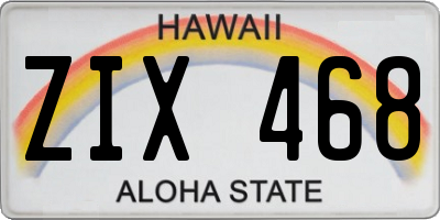 HI license plate ZIX468