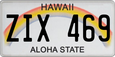 HI license plate ZIX469