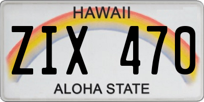 HI license plate ZIX470