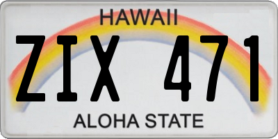 HI license plate ZIX471