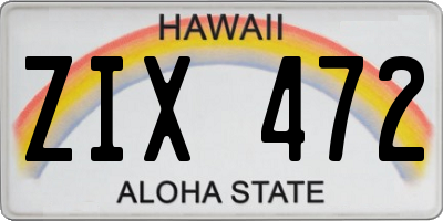 HI license plate ZIX472