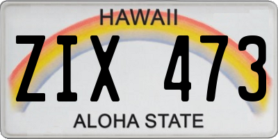 HI license plate ZIX473